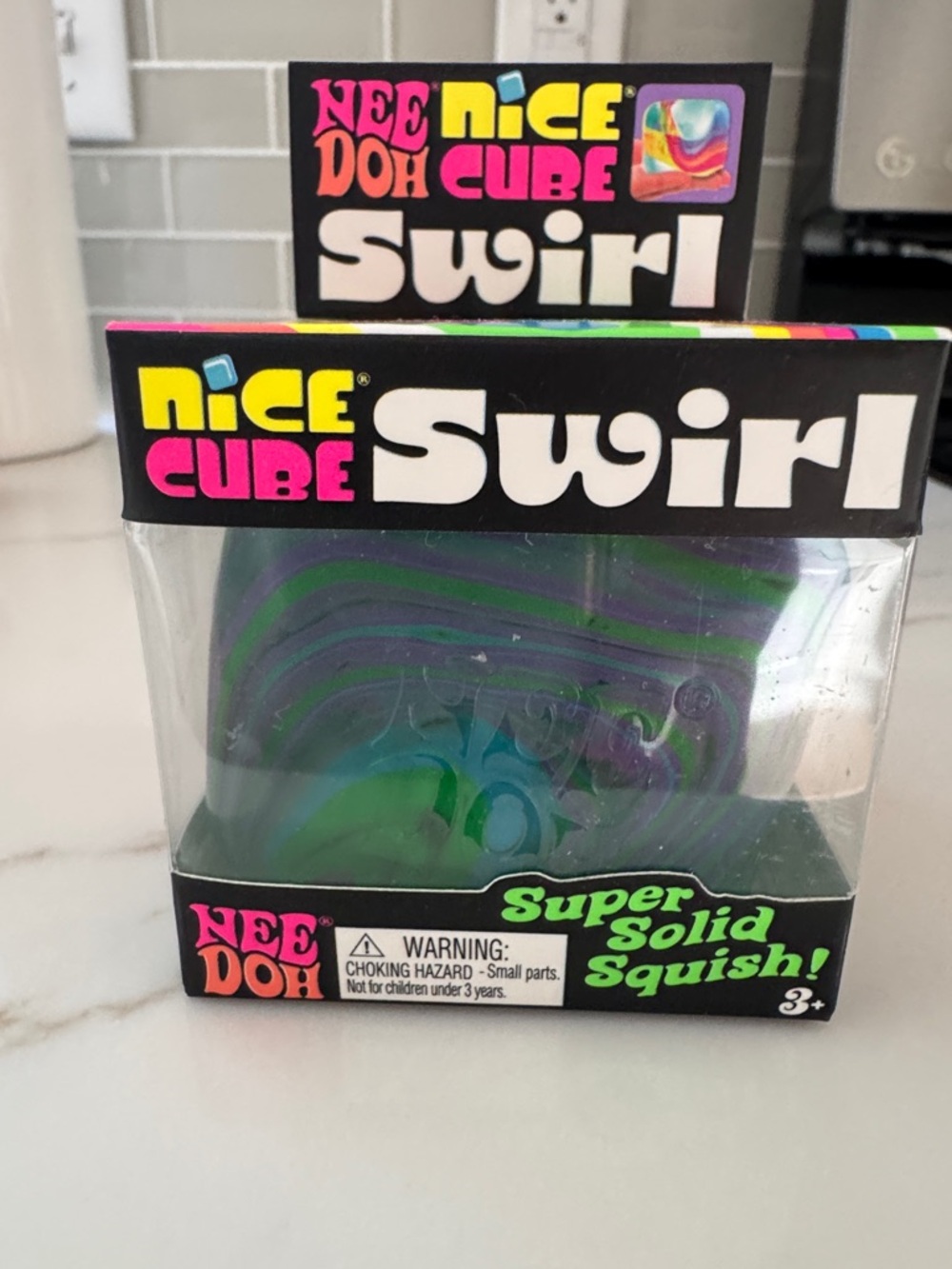 Nice Cube Swirl - Green & Purple Super Solid Squish Toy